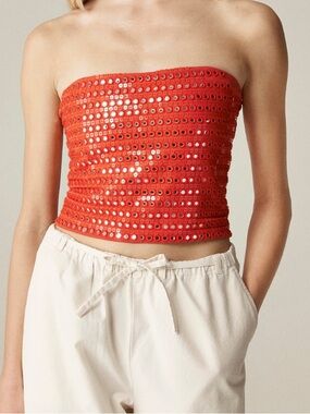 J. Crew Mirror-Embellished Tube Top